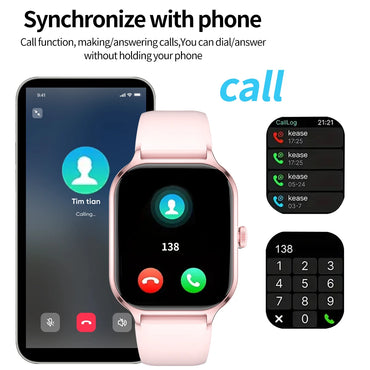 Smart watch with multiple sports modes, can make and receive calls, message reminders, health monitoring, compatible with Androi