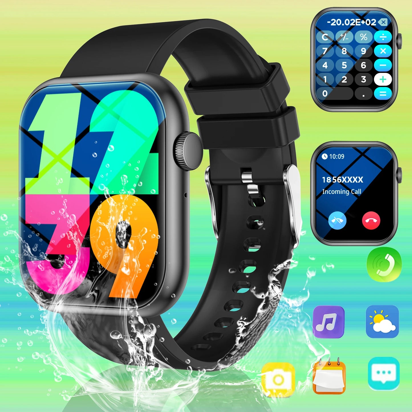 Calling Smart Watch with Women & Men, 1.83Inch/4.65cm HD Screen, IP68 Waterproof, with Wireless Calling, Multiple Sports Modes
