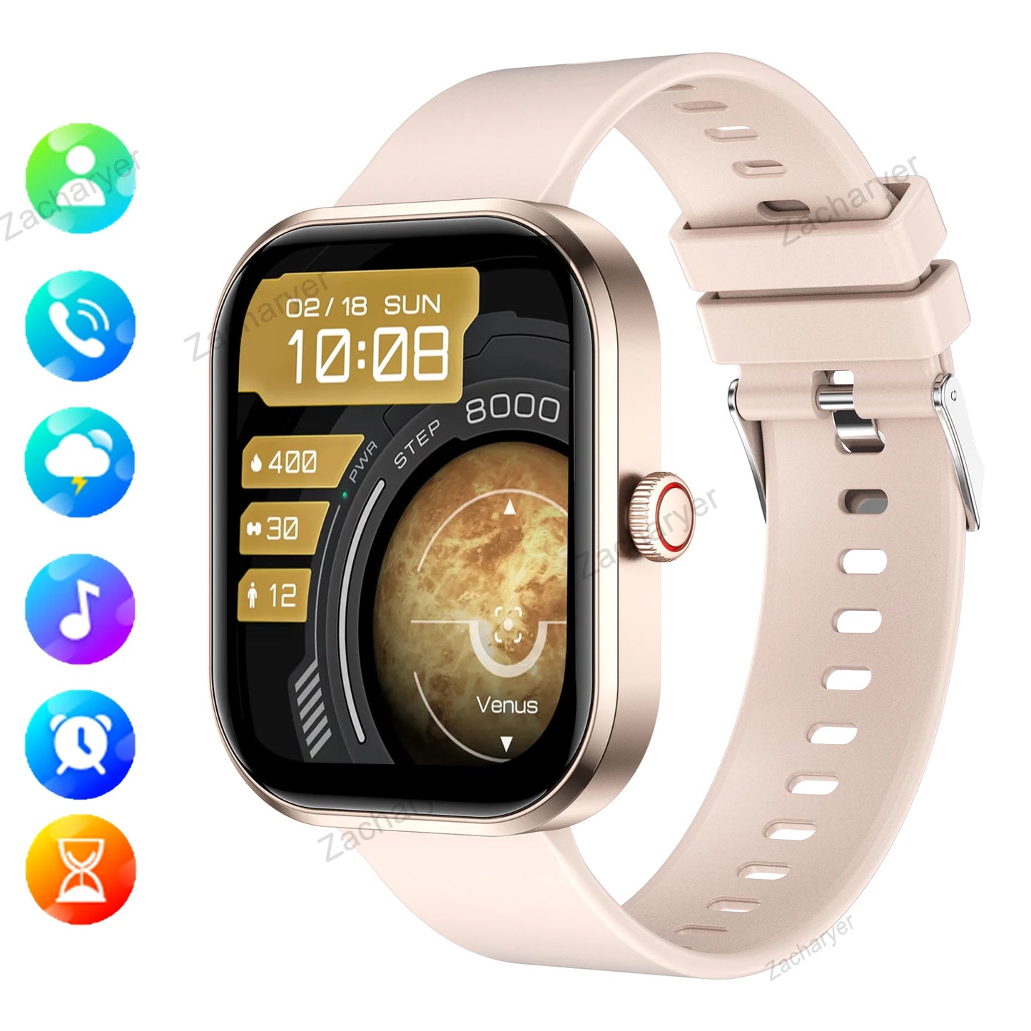 Smart Watch For IOS & Android, Sports & Fitness, USB Charging, Health Manager, Step Counter, Music & Speaker