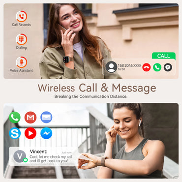 LaNikar New Smart Watch For Women P66D 1.85" TFT Health Monitoring IP68 Waterproof Bluetooth Call Multifunction Fitness Tracker