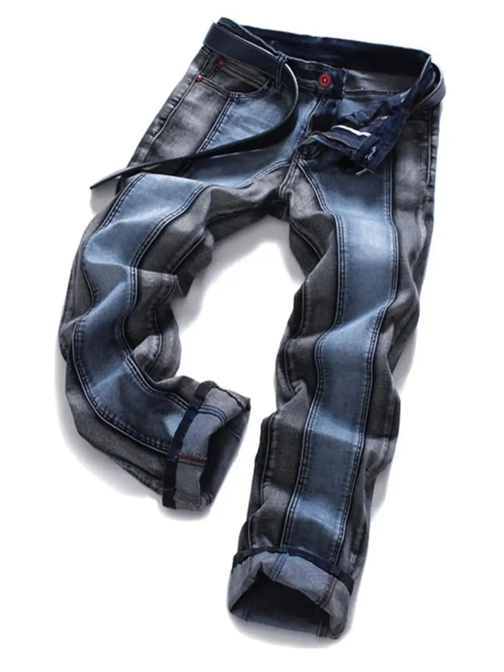 Men's mid-rise fashion patchwork, fashion, travel, party, comfortable version of elastic, men's jeans