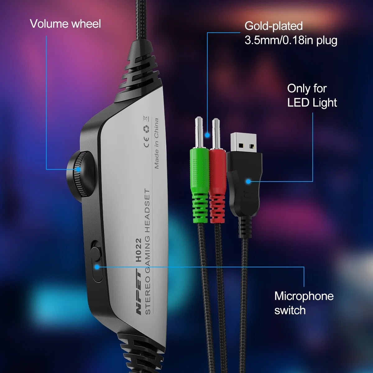 NPET HS10 3.5mm Wired Gaming Headphones With Microphone 120° Adjustable PC Bass Stereo Gamer Headset For PS4 PS5 Xbox Smartphone