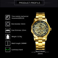 WINNER Luxury Retro Skeleton Automatic Mechanical Watch for Men Luminous Hands Stainless Steel Strap Business Mens Watches Gifts