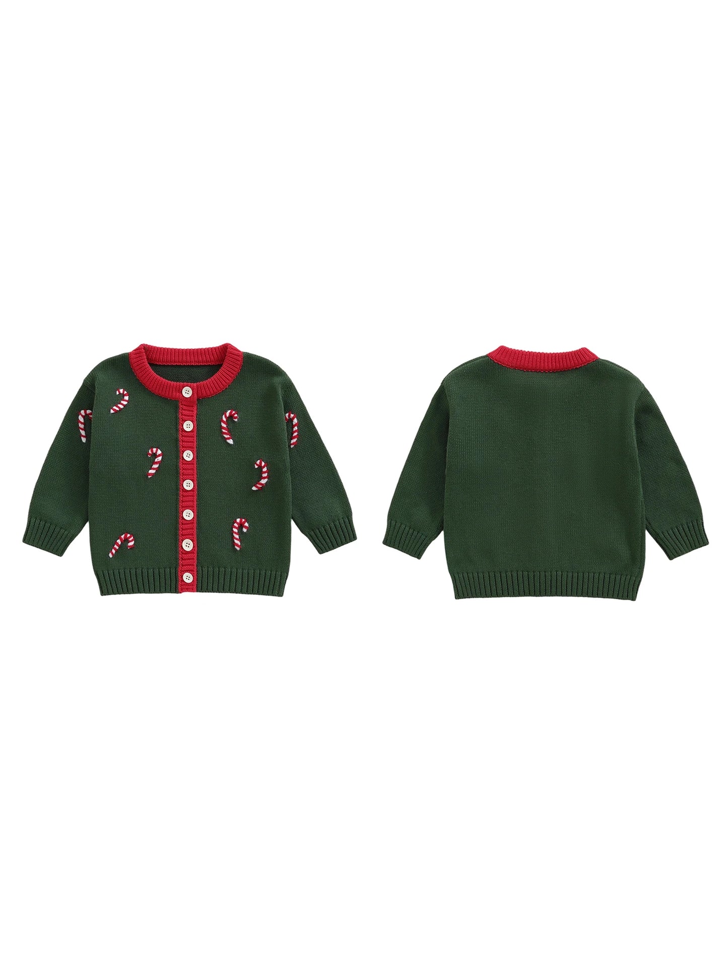 Infant Toddler Christmas Reindeer Knit Cardigan Sweater Long Sleeve Button Down Winter Clothes for Boys Girls with Festive