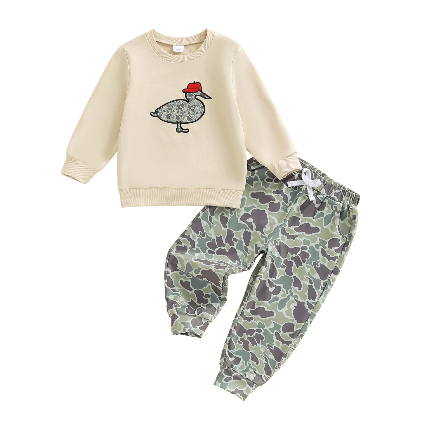 Toddler Boy 2-Piece Winter Outfit Hooded Bear Embroidery Jacket Fleece Lined Pants Set Cozy Clothes for Cold Weather