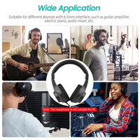 Wired Headset Self Adjusting Headband 6.5mm Single Jack Stereo Monitor Headphone for Electronic Musical Instruments Electric Pia