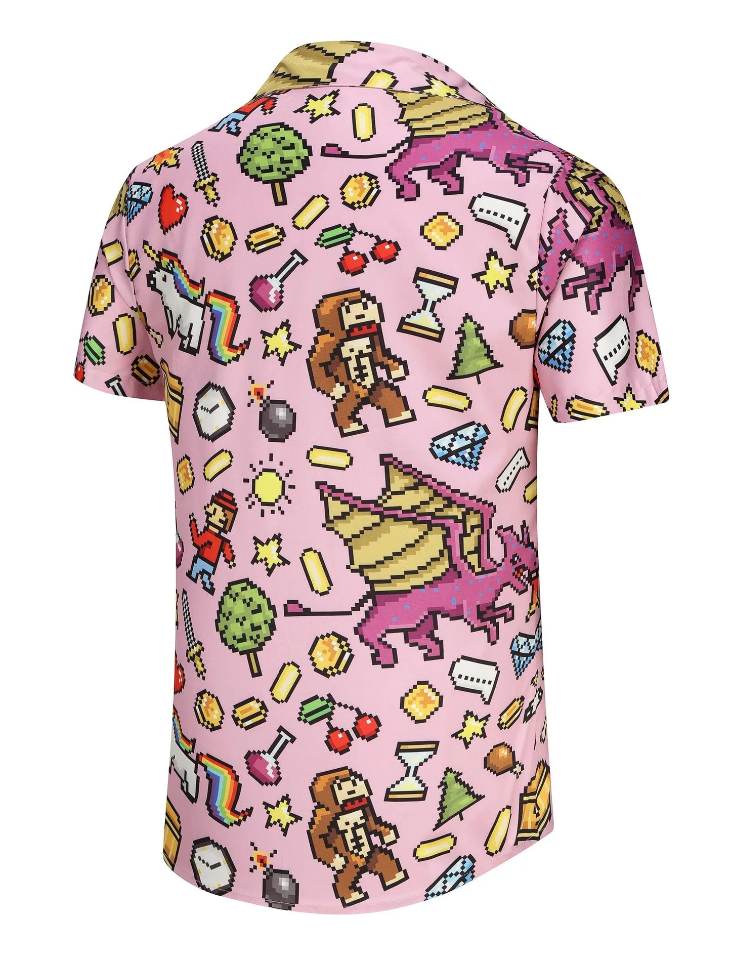 KYKU 80s Costume 90s Clothes Hawaiian Shirt for Men Button Down Shirts Short Sleeve Retro Disco Outfits