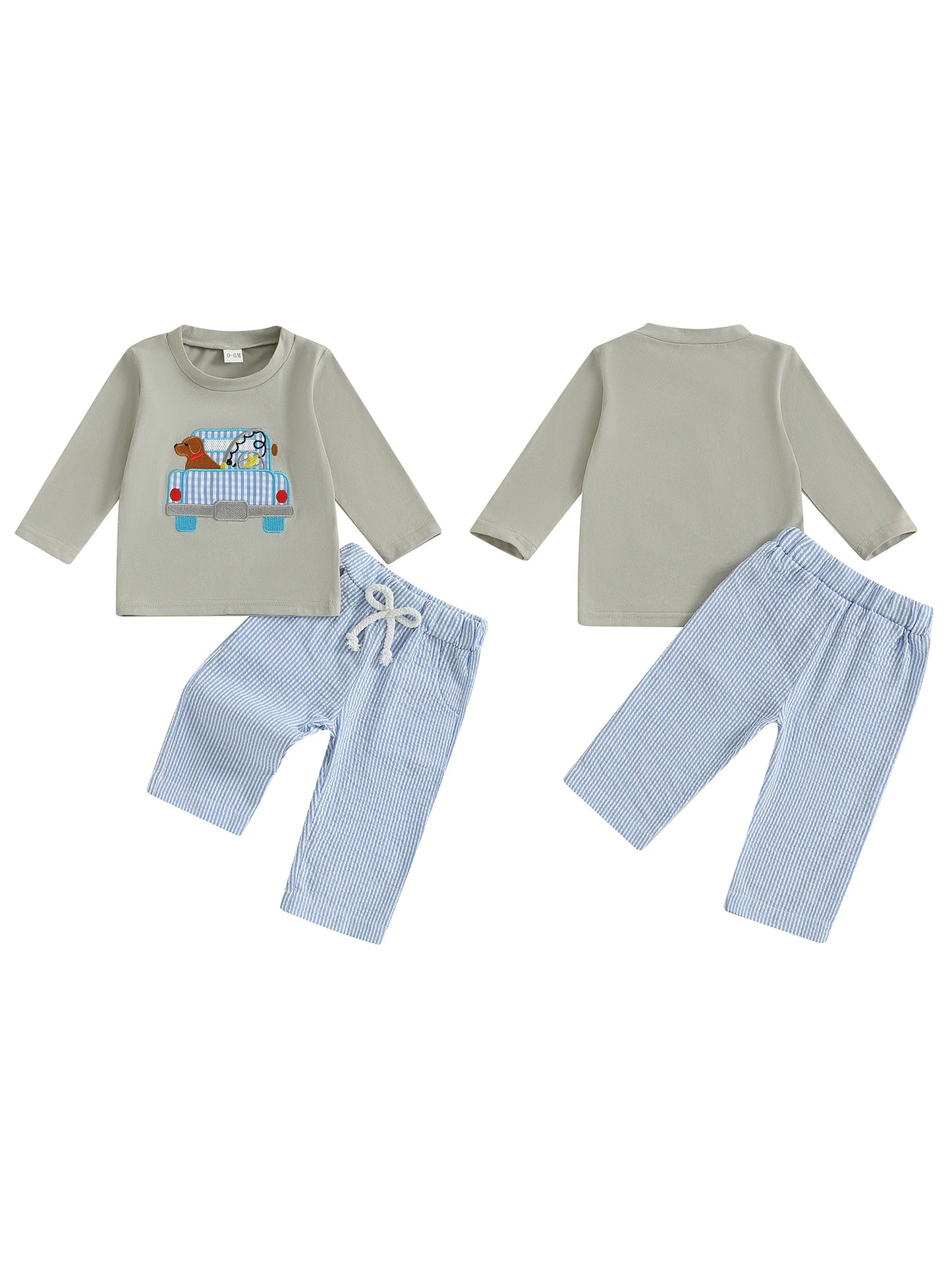 Toddler Girl 2Pcs Winter Outfit Long Sleeve Cat Flower Embroidery Tops Polka Dot Pants Set Matching Cozy Clothes for Cold