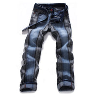 Men's mid-rise fashion patchwork, fashion, travel, party, comfortable version of elastic, men's jeans