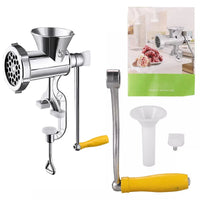 Manual Meat Grinder Silver Aluminum Alloy Powerful Meat Grinder Home Sausage Kitchen Appliances Chop Pepper Supplies Meat Mincer