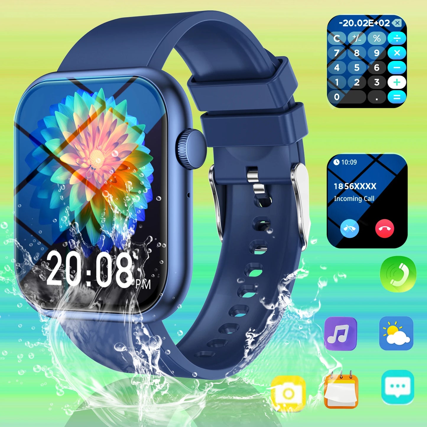 Calling Smart Watch with Women & Men, 1.83Inch/4.65cm HD Screen, IP68 Waterproof, with Wireless Calling, Multiple Sports Modes