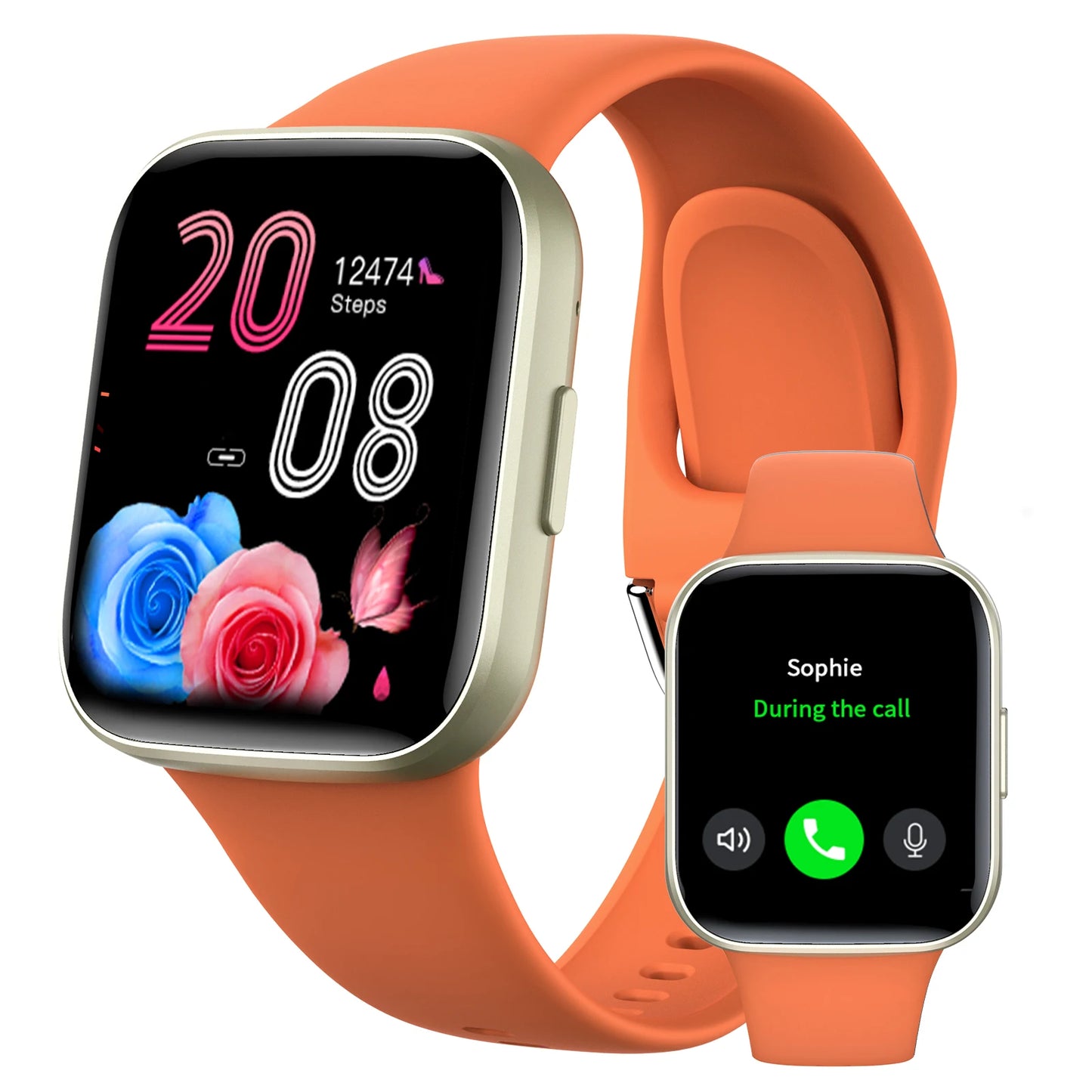 Smart watch, wireless calling /dial,for iPhone/Andriod, multi -Sport mode, calling reminder and rejection, SMS reminder