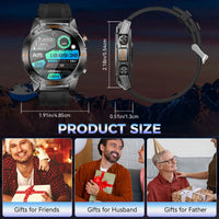 LaNikar New Military Smart Watch for Men1.46"Fitness Tactical Smartwatch with Multiple Sports Modes Heart RateSpO2 Sleep Tracker