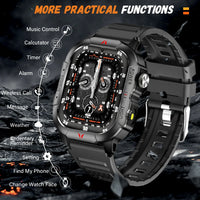 LAXASFIT 2025 New Men Smart Watch LED Flashlight BT Call 100+ Sports Modes Health Monitoring IP68 Waterproof Outdoor Smart Watch