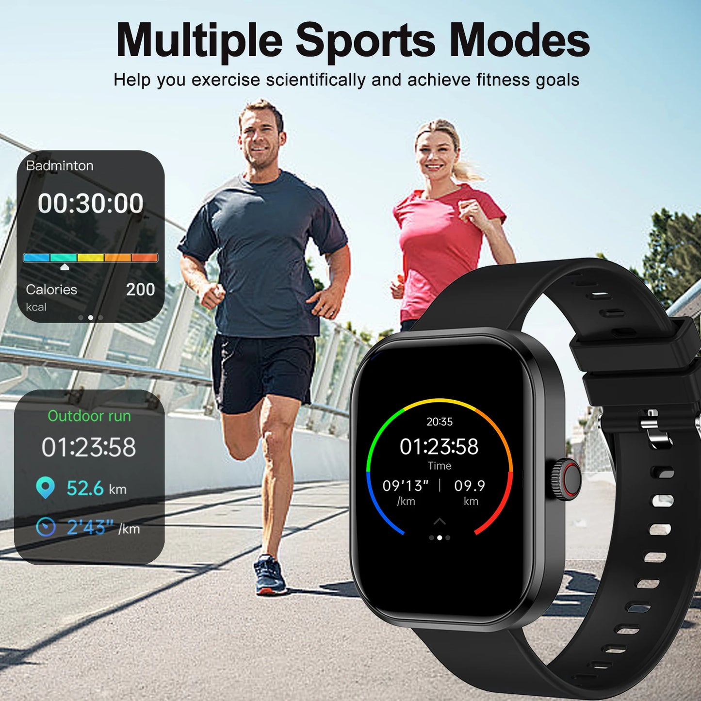 Smart Watch For IOS & Android, Sports & Fitness, USB Charging, Health Manager, Step Counter, Music & Speaker