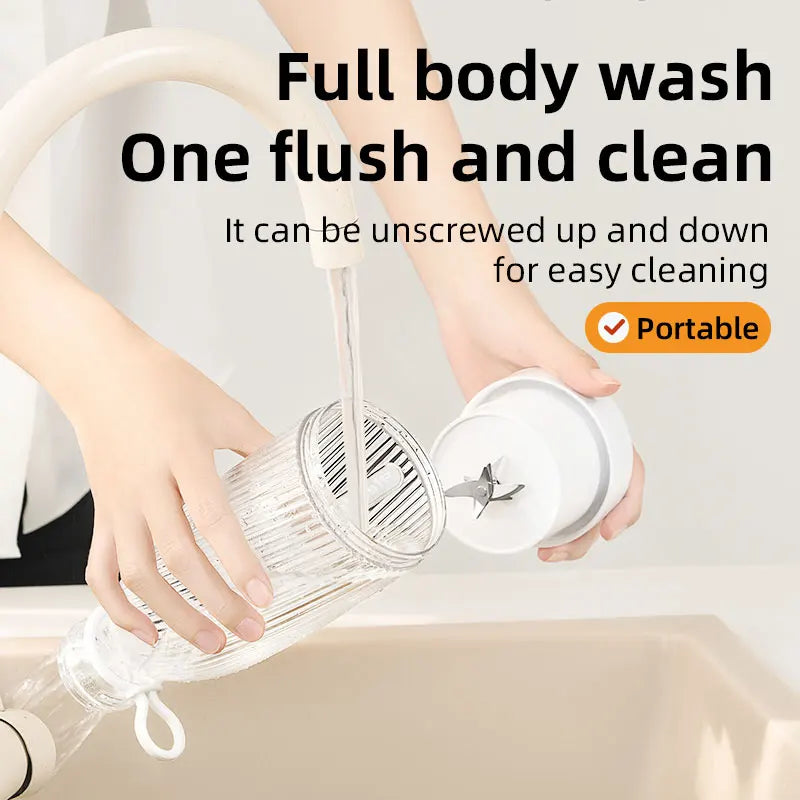 Wireless Mini Electric Juicer Blender, 500ML USB Charging, 6-Blade Portable Fruit Juice Mixer for Smoothies, Shakes, Home, Kitch