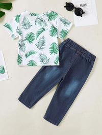 Toddler Baby Boy Clothes 1-5T Boys Summer Outfit T Shirt Short Sleeve  Jeans Pants Set Outdoor casual daily suit