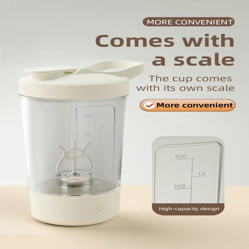 White USB-Powered Automatic Mixing Mug 500mAh with Li-Ion Battery for Drinks & Protein Shakes Kitchen Mixer Home Appliance
