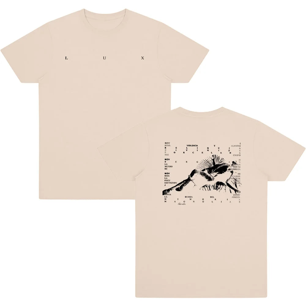 Rosalía LUX Logo Tee Rosalia Berghain New Album T Shirts Men Women Fashion Retro Short Sleeve Top Summer Casual O-neck Clothing