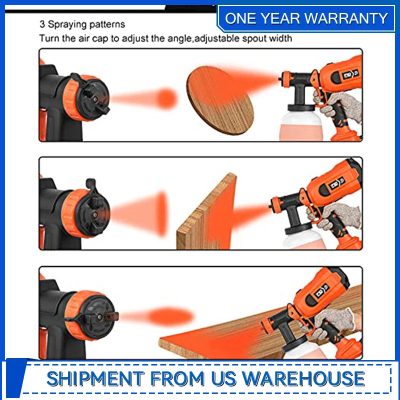 750W Paint Sprayer High Power HVLP Electric Spray Gun with 1200ml Easy Spraying and Cleaning for Home Painting By Prostormer