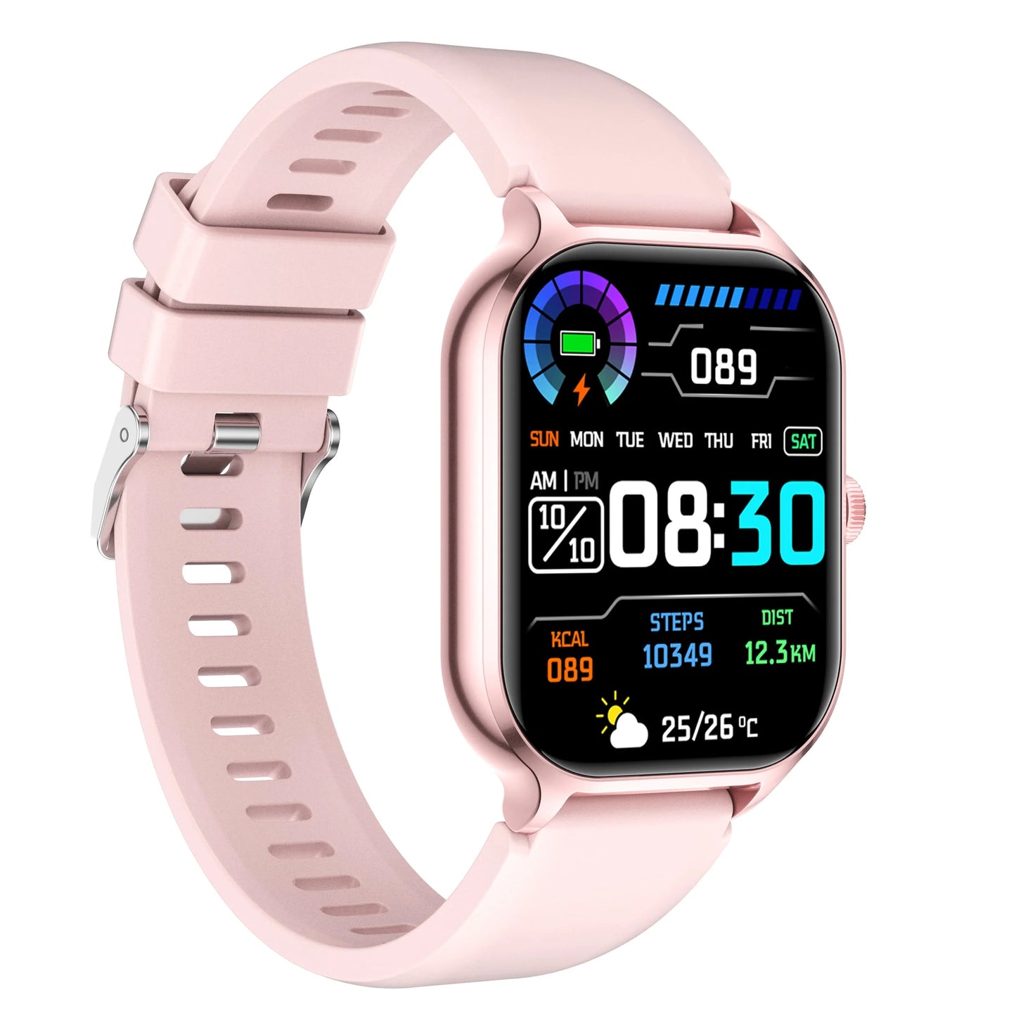 Smart watch with multiple sports modes, can make and receive calls, message reminders, health monitoring, compatible with Androi