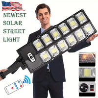 504LED uitra-Bright Solar Street lght Wide Angle Motion Sensor, RemoteControl,Energy-Efflcient, Waterproof 4300mah