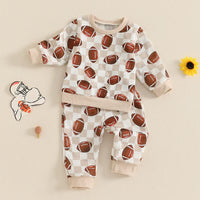 Baby Boys Winter Outfits Plaid Hooded Jacket and Fleece Lined Pants Set Toddler Warm Clothes for Cold Weather