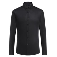 Men's Old Money Style Sleek Stretch Dress Shirt Regular Fit Solid Wrinkle-Free Long Sleeve Casual Business Button-up Shirts