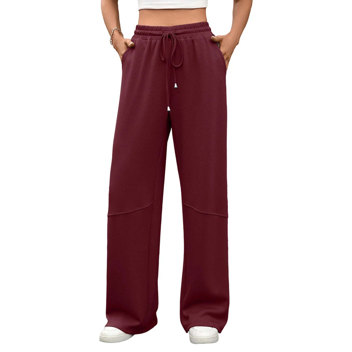Women s Winter Warm Fleece Lined Jogger Pants with Adjustable Drawstring Waist and Pockets for Cold Weather Comfort
