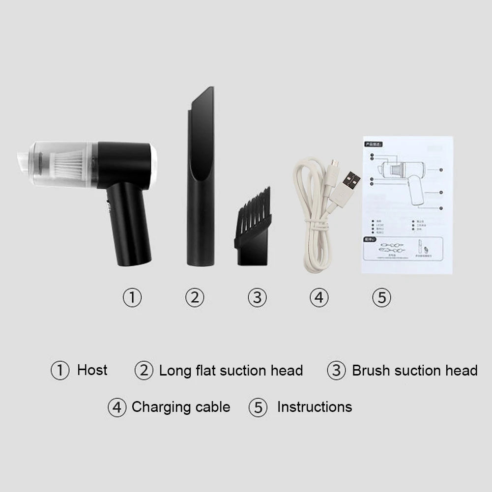 6000Pa Mini Portable Cleaner Cordless Handheld Vacuum Cleaner Dual Use Fully Automatic Power Cleaning Appliance for Home and Car