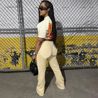 2025 Fall Winter Printed Wide Leg Pants - Fashion Placement Design Pocket Trousers Club outfits for women 2025