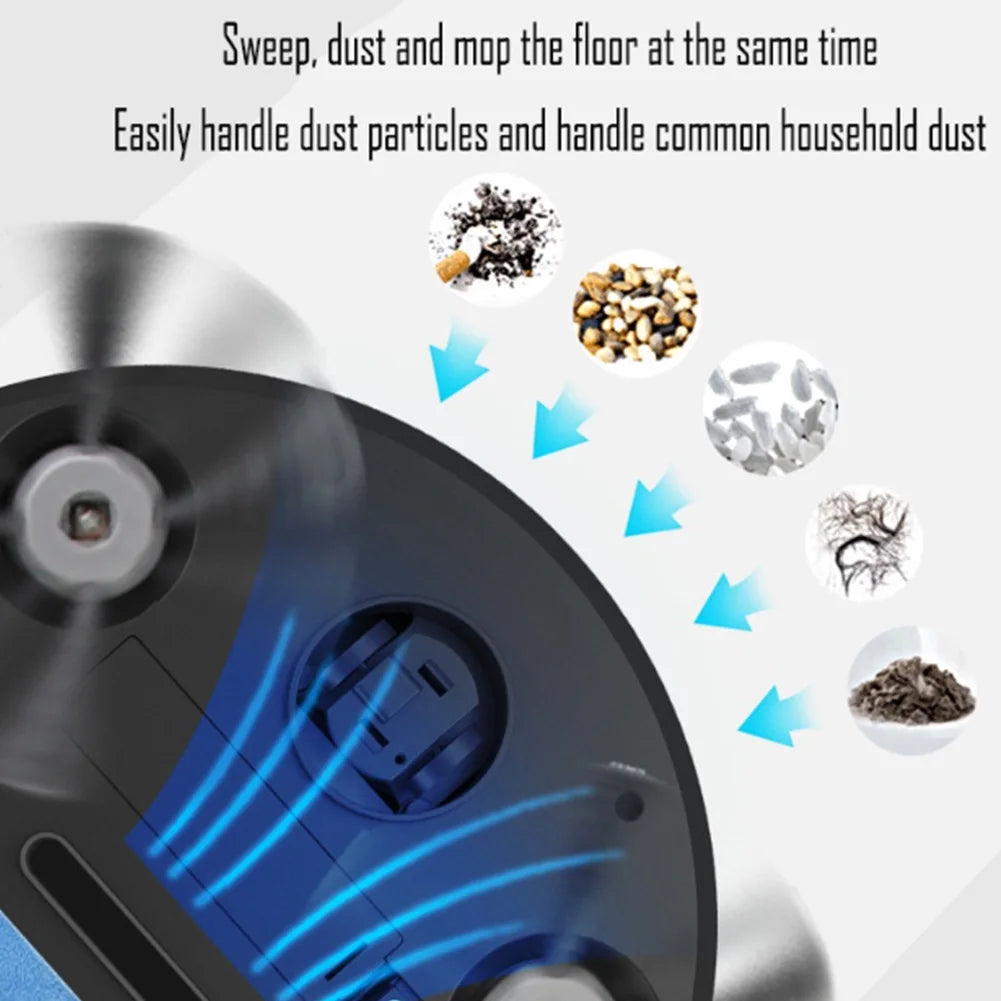 3 IN 1 Robot Vacuum Cleaner USB Rechargeable Avoiding Objects Robot Vacuum 1000Pa Suction for Home Floor Washing Carpet Pet Hair