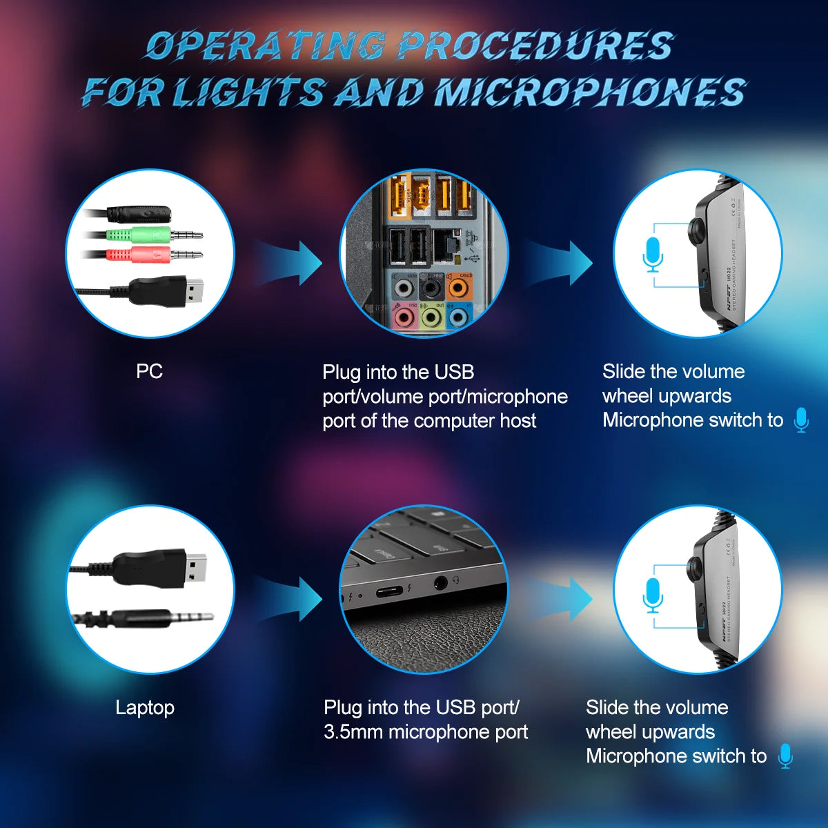 NPET HS10 3.5mm Wired Gaming Headphones With Microphone 120° Adjustable PC Bass Stereo Gamer Headset For PS4 PS5 Xbox Smartphone