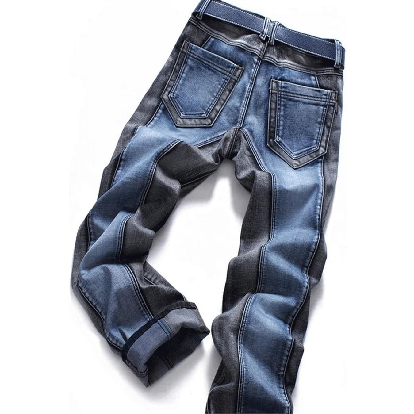 Men's mid-rise fashion patchwork, fashion, travel, party, comfortable version of elastic, men's jeans
