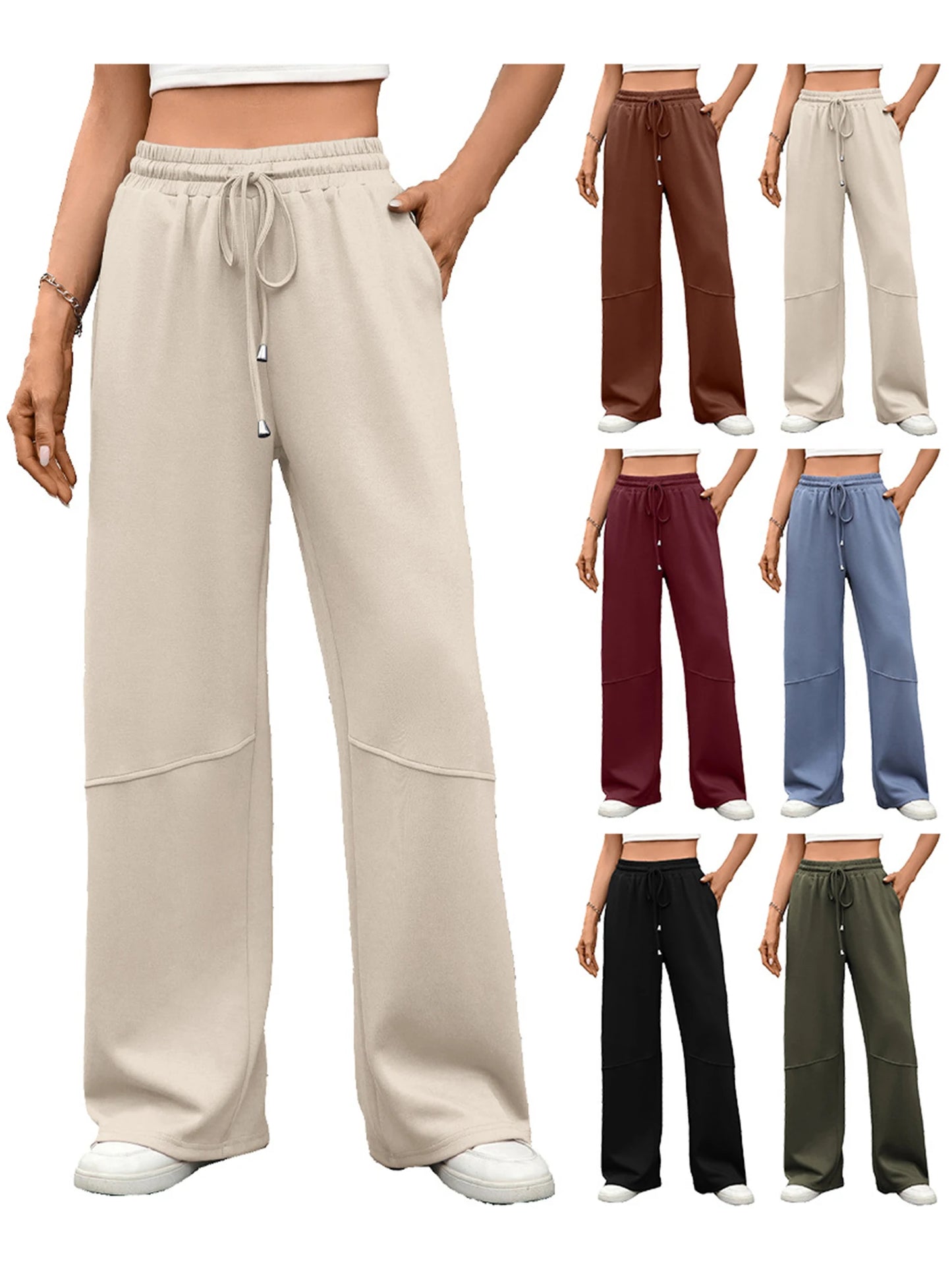 Women s Winter Warm Fleece Lined Jogger Pants with Adjustable Drawstring Waist and Pockets for Cold Weather Comfort