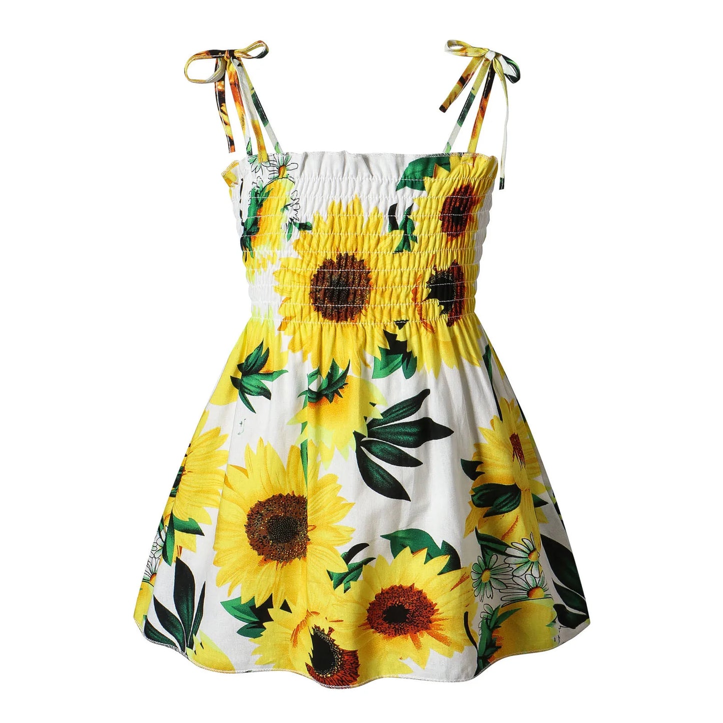 Toddler Kids Baby Girls Sunflower Slip Dress Floral Beach Dress Clothes Children'S Clothing Roupa Infantil Menina комплекты для