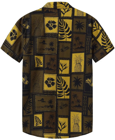KYKU Hawaiian Shirt for Men: Beach Vacation Summer Short Sleeve Button Down Mens Shirts Casual Stylish