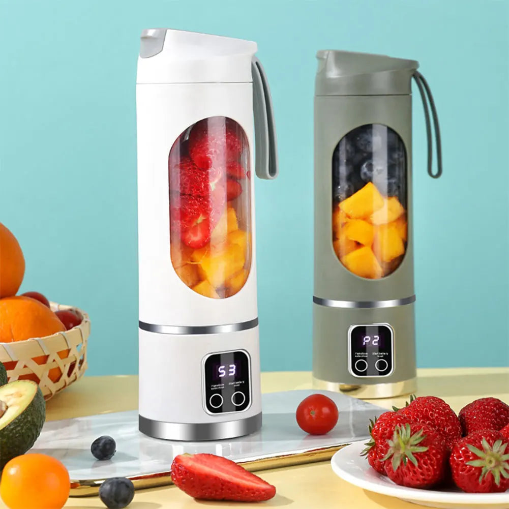 450ml Portable Juicer Electric Juicer Cup USB Rechargeable Mini Electric Juicer 1500mAh with 8 Blades for Home Office Travel