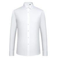 Men's Old Money Style Sleek Stretch Dress Shirt Regular Fit Solid Wrinkle-Free Long Sleeve Casual Business Button-up Shirts