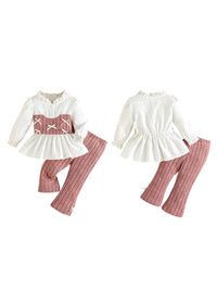 Adorable Infant Girl Winter Clothes Stylish Ruffle Sweater and Leggings 2 Piece Ensemble for Cold Weather