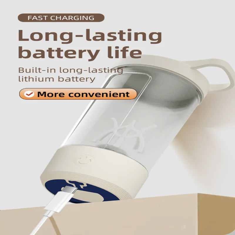 White USB-Powered Automatic Mixing Mug 500mAh with Li-Ion Battery for Drinks & Protein Shakes Kitchen Mixer Home Appliance