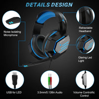 NPET HS10 3.5mm Wired Gaming Headphones With Microphone 120° Adjustable PC Bass Stereo Gamer Headset For PS4 PS5 Xbox Smartphone